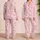 Raspberry Heart Motif Soft Blush Lounge Set for Cozy Holidays and Romantic Gifting Satin Pajamas Set - 2