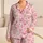 Raspberry Heart Motif Soft Blush Lounge Set for Cozy Holidays and Romantic Gifting Satin Pajamas Set - 1