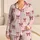 Blush Gingham Burgundy Bow Romantic Cottage Style Cozy Lounging for Women and Teens Satin Pajamas Set - 1