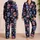 Sugar Skull Daisy Floral Soft Cozy Lounge Set for Halloween Fans and Alternative Style Satin Pajamas Set - 2