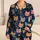 Cute Cat Faces Midnight Navy Sleepwear for Cozy Lounging and Relaxing, Women's Gift Satin Pajamas Set - 1