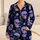 Cartoon Lavender Coral Skull Stars And Daisies Midnight Navy Cozy Lounge Gift For Women Satin Pajamas Set - 1