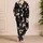 Cute Cat Faces On Black Background For Cozy Bedtime Relaxation, Women’s Spring Summer Satin Pajamas Set - 4