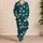 Burgundy Ivory Heart Motif Teal Loungewear For Cozy Evenings And Weekend Relaxation Satin Pajamas Set - 4