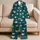 Burgundy Ivory Heart Motif Teal Loungewear For Cozy Evenings And Weekend Relaxation Satin Pajamas Set - 5