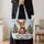 Cheerful Christmas Reindeer with Plaid Scarf for Festive Winter Gifting and Deer Lovers Quilted Tote Bag - 4
