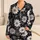 Monochrome Wild Daisy Botanical Motif For Cozy Lounging At Home And Flower Lovers Satin Pajamas Set - 1