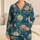 Vintage Teal Chrysanthemum Garden Floral For Cozy Lounging And Thoughtful Gifts Anytime Satin Pajamas Set - 1