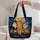 Three Cats Beneath a Starry Moon for Cat Lovers, Whimsical Home and Everyday Style Quilted Tote Bag - 5