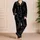 Midnight Starfield Sparkles Celestial Nighttime Gift for Women, Dreamers, and Stargazers Satin Pajamas Set - 4