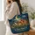 Moonlit Woodland Deer, Hedgehog And Badger For Cozy Nature Lovers And Forest Dreamers Quilted Tote Bag - 3