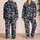 Midnight Navy Sugar Skull Butterfly Botanical Halloween Sleepwear Gift for Women Satin Pajamas Set - 2