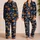 Pumpkin Bat Halloween All Over Midnight Navy Style For Festive Home Lounging Gift Satin Pajamas Set - 2