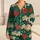 Vintage Mahjong Roses Chinese-Inspired Lounge Gift for Women, Ivory Tile Motif Set Satin Pajamas Set - 1