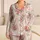 Pink Rose Stripe Floral Motif for Romantic Bedtime Lounging and Elegant Gift Giving Satin Pajamas Set - 1