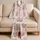 Pink Rose Stripe Floral Motif for Romantic Bedtime Lounging and Elegant Gift Giving Satin Pajamas Set - 5
