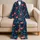 Elegant Flamingo Tropical Botanical Coral Navy Resort Weekend Lounge Outfit for Women Satin Pajamas Set - 5