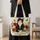 Tuxedo Cat with Garden Flowers and Butterflies for Cat Lovers and Springtime Gifting Quilted Tote Bag - 4