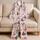 Pink Santa Christmas Bows and Trees for Festive Holiday Lounging, Women's Holiday Gift Satin Pajamas Set - 5