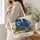 Blue Dragon Over Antique Books for Fantasy Library Readers and Enchanted Bookish Gifts Quilted Tote Bag - 3