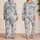 Blue Ivory Chinoiserie Deer Garden Toile Scene for Elegant Sleepwear Lounging Women Satin Pajamas Set - 2