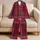 Cranberry Navy Tartan Plaid Loungewear For Cozy Autumn Evenings And Holiday Gifting Satin Pajamas Set - 5
