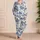 Blue Ivory Chinese Pagoda Landscape Scene for Elegant Lounging and Women's Gifts Satin Pajamas Set - 4