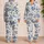 Blue Ivory Chinese Pagoda Landscape Scene for Elegant Lounging and Women's Gifts Satin Pajamas Set - 2