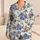 Blue Ivory Chinese Pagoda Landscape Scene for Elegant Lounging and Women's Gifts Satin Pajamas Set - 1