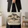 Five Cream Sheep and Meadow Wildflowers for Cottagecore Farm Days and Her Quilted Tote Bag - 4