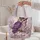Purple Owl and Wildflowers for Cottagecore Style, Nature Lovers, and Gifts for Her Quilted Tote Bag - 5