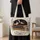 Sleeping Cat on Vintage Books with Meadow Flowers for Cozy Reading Days Quilted Tote Bag - 4