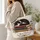 Sleeping Cat on Vintage Books with Meadow Flowers for Cozy Reading Days Quilted Tote Bag - 3