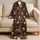 Santa Christmas Trees Gifts and Reindeer for Cozy Festive Holiday Lounging Women at Home Satin Pajamas Set - 5