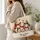 Festive Christmas Sheep Family with Holly for Holiday Gifting and Farm Animal Lovers Quilted Tote Bag - 3