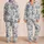 Blue Cream Chinoiserie Pagodas And Deer For Serene Bedtime Lounging At Home Year Round Satin Pajamas Set - 2