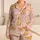 Golden Retriever Dogs Blush Pink Bedtime Comfort for Girls, Cozy Home Lounge Gift Satin Pajamas Set - 1