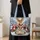 Reindeer and Penguin Christmas Cheer for Cozy Winter Holiday Gift Giving for Her Quilted Tote Bag - 4