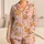 Capybara Peach Flowers for Cozy Summer Lounging Girls Kids Birthday Celebration Gift Satin Pajamas Set - 1
