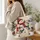 Snowman and Three Lambs in Christmas Hats for Cozy Winter Holiday Cheer Quilted Tote Bag - 3