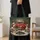 Red Vintage Christmas Truck and Snowmen for Farmhouse Holiday Gifting and Winter Cheer Quilted Tote Bag - 4