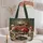 Red Vintage Christmas Truck and Snowmen for Farmhouse Holiday Gifting and Winter Cheer Quilted Tote Bag - 5