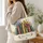 Colorful Book Stack with Garden Flowers for Cozy Reading Days, Gifts for Book Lovers Quilted Tote Bag - 3