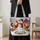 Christmas Hens and Snowman Farmhouse Scene for Winter Holiday Gifting Quilted Tote Bag - 4
