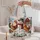 Christmas Hens and Snowman Farmhouse Scene for Winter Holiday Gifting Quilted Tote Bag - 5