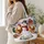 Christmas Hens and Snowman Farmhouse Scene for Winter Holiday Gifting Quilted Tote Bag - 3