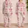 Pink Cowboy Boots, Stars And Dice Western Style For Girls’ Daily Wear And Vacations Satin Pajamas Set - 2