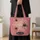 Pink Spiderweb And Black Spiders For Halloween Parties And Spooky Season Gifts Quilted Tote Bag - 4