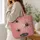 Pink Spiderweb And Black Spiders For Halloween Parties And Spooky Season Gifts Quilted Tote Bag - 3