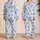 Blue Conch Starfish Bow Motifs for Coastal Lounging and Relaxed Beach Days for Children Satin Pajamas Set - 2